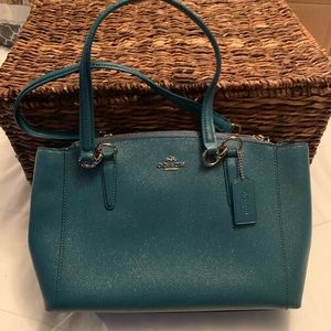 NWOT Coach Teal Sparkle Bag W/Silver Accents